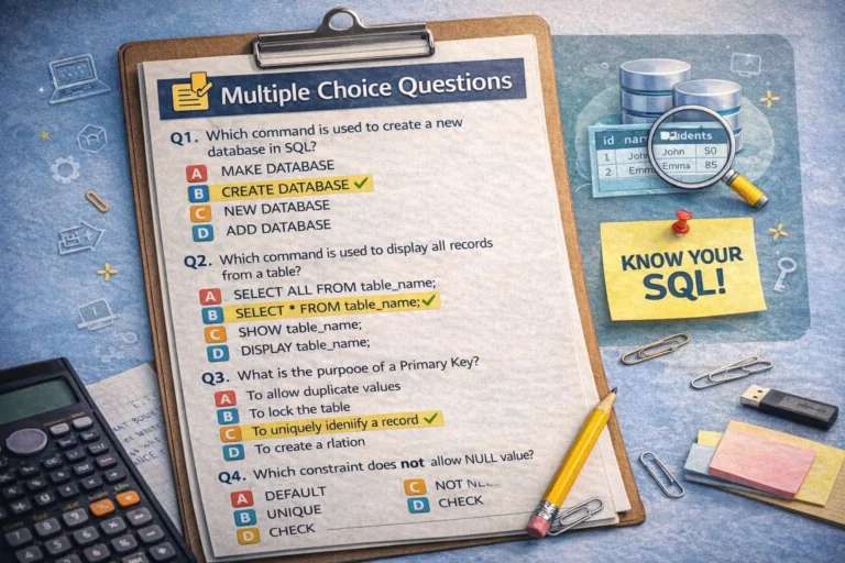 SQL Multiple Choice Questions